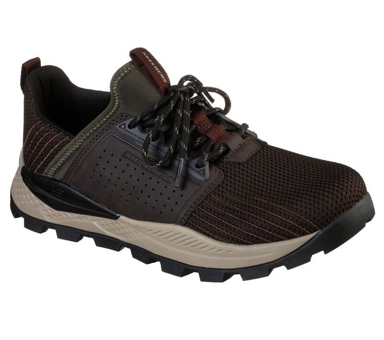 Skechers Herr Mörk Bruna Snörskor - Relaxed Fit: Riglen - Charlo - Sverige (BAWRH-6298)
